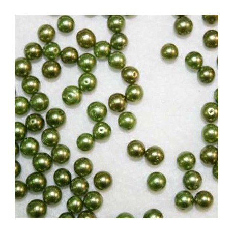 Perla sintética verde de 6mm