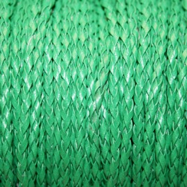 Cuero sintético trenzado 3mm verde