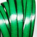 Cuero plano natural verde esmeralda 10mm