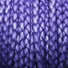 Cuero trenzado 5mm violeta x cm