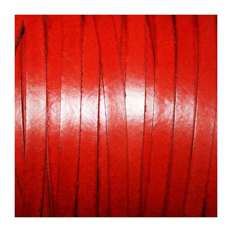 Cuero sintético plano 5mm rojo