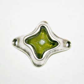 Conector estrella con resina verde oliva