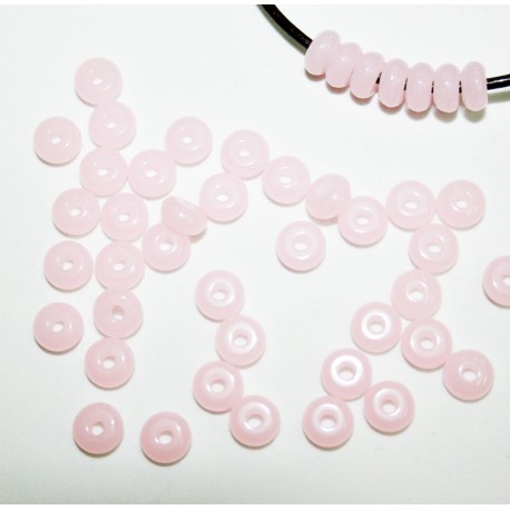Abalorio donut rosa opal bolsa de 10 unidades