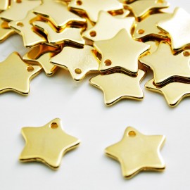 Estrella plana de 18mm dorada